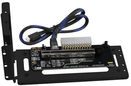 Hkfgdjdl Tarjeta gráfica externa PCIe 5.0 DOCK OC7 de 128 GB/s para computadora portátil, base de GPU para juegos, NVMe a tarjeta GPU SFF8612