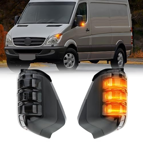 LED Spiegelblinker für Benz Sprinter W906 2006–2018, Sprinter BR907/910 2018–2025, V-W C-rafter 2006–2017, MAN TGE 2006–2017 – Außenspiegel Blinker Plug & Play, OEM Ersatz, 2 Stück (Getönte Linse)