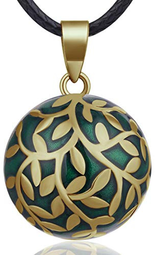 EUDORA Harmony Ball Bola Klangkugel Kette Schwangerschaft Vintage Anhänger für Damen, Engelsruf Schmuck Engel Anrufer Mutter Oma Halskette Glücks Geschenke für Damen, 114,3 cm + 76,2 cm