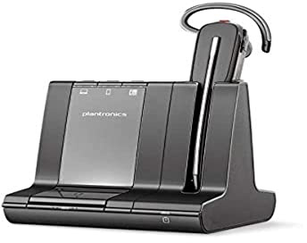 Plantronics DECT-Mono-Headset 'Savi W8240' konvertibel, mit Basisstation, Überkopfbügel + Nackenbügel und Ohrhaken, SoundGuard, Schwarz