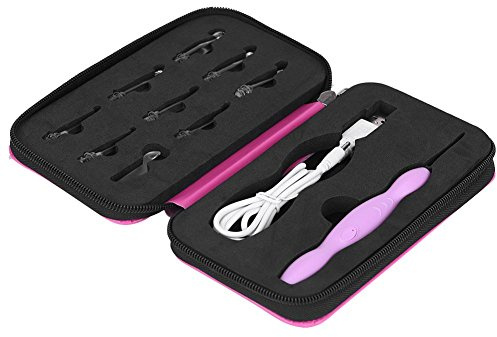 LED Häkelnadeln Set, 9 austauschbare Köpfe leuchten Stricknadeln Weave Sewing Tool Zubehör mit Reißverschluss FallHäkelnadeln