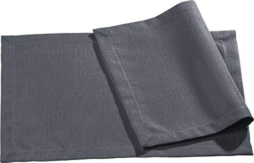 Erwin Müller Tischset, Platzset, Untersetzer Uni, Krefeld anthrazit Größe 35x50 cm - fleckabweisend, schmutzunempfindlich und leicht zu reinigen, Leinen-Optik (weitere Farben)