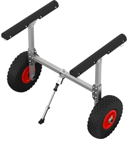 SUPROD Carrello per Canoe Carrello per Barca Carrello di Trasporto per SUP Alluminio KW260, Nero/Rosso
