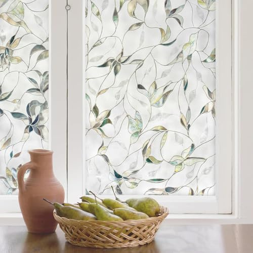 Artscape Flight 61 x 91 cm Window Film – Provides Privacy, Non-Adhesive, Colorful Stained Glass Pattern, UV Protection, Easy to Apply and Removable