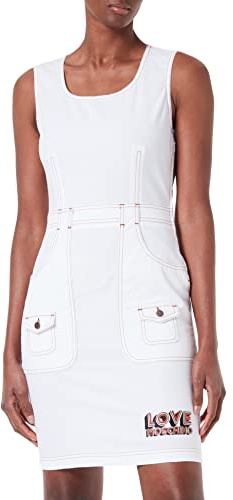 Love Moschino Tube Dress In Stretch Fancy Cotton-Linen Vestido para Mujer
