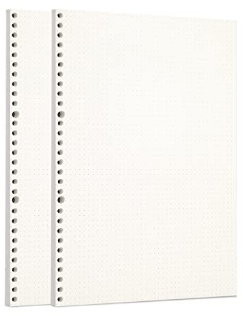 Zelten Lose-Blatt-Lochpapier-Nachfüllpackungen Papier für 6-Loch-Binder Persönlicher Organizer Tagebuch Notizbuch Nachfüllbarer Planer , Dotted, A4/30 Hole