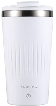 Daoco Taza Autoagitadora De Acero Inoxidable,Taza autoagitadora de 300 ml con Tapa 3 velocidades Agitación magnética automática Taza de café eléctrica de Acero Inoxidable Taza de café automezclante