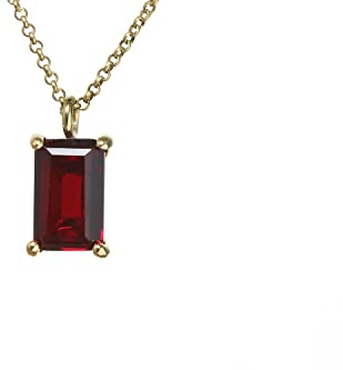 Collar de Colgante de Granate en Oro - Collar de Joyas de Piedra de Nacimiento - Collares de Colgante Hechos a Mano para Mujeres - Collar de Piedras Preciosas para Todas las Ocasiones