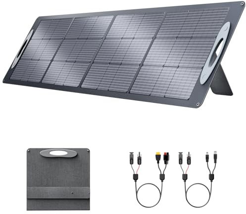 VDL Solarpanel Faltbar, 200W Solarmodul mit Monokristalline Solarzelle für Powerstation, 20V Photovoltaik Modul Solaranlage Solarladegerät mit Multi-Contact 4 für Outdoor, Camping, Garten, RV