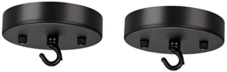 DOITOOL 2 Stück Deckenleuchten Baldachin Praktische Deckenplatte Für Nordische Lampen Metall Lichtdekor Für Wohnzimmer Und Küche Einfache Installation Schwarz