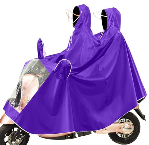 Fayemint Wasserdicht Radfahren Regen Poncho, Fahrrad Compact Regen Cape, Radfahren Regen Poncho mit Kapuze, für Verschiedene Arten von Elektrofahrzeugen (Lila