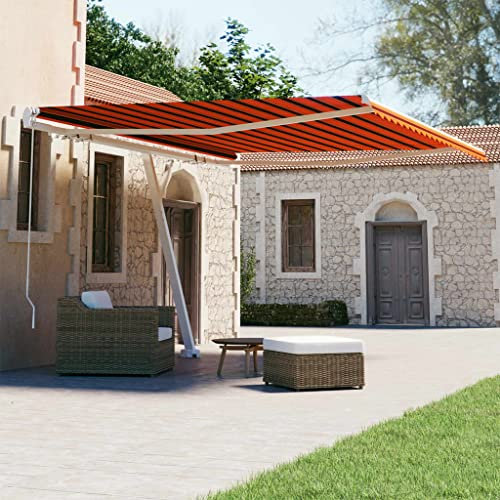 SKM Store à bras articulé avec poteaux 450 x 300 cm Orange et marron, 62,66 kg, 3069560, couleur : multicolore