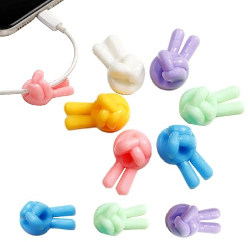 CENMOO Cord Charger Holder - Thumb Data Cable Clip, No Punching Stylish Adorable Water Resistant Multipurpose Creative Cord Holders For Wire Management Storage