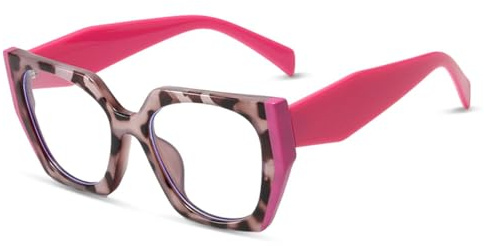 AOOLIA Katzenauge Lesebrille, Groß Modisch Blaulichtfilter Brille, Acetat Rahmen Lesebrillen für Damen