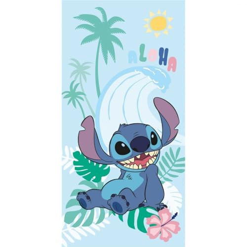 Jerry Fabrics Disney Stitch Towel Large Bath Towels For Kids 140x70 cm | Premium 100% Cotton Swimming Beach Towel for Girls and Boys