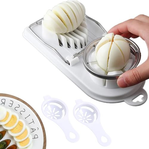 DMNQ Eierschneider Eierschneider Edelstahl Eierstecher Eierschneider TestsiegerEgg Slicer Eierschneider SpüLmaschinenfest Geeignet zum Kochen von Eiern Früchten usw Kommt mit 2 Eitrenner