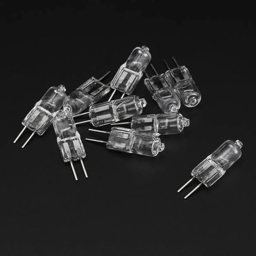 WYLIELAMSH Halogenstrahler 10 Stück 12V G4 Halogenlampen JC Bi-Pin-Kristall-Kronleuchterlampe G4 12V,50W