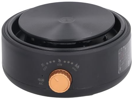 HYEDHGD Placa calefactora Individual, Placa calefactora de Hierro Fundido compacta de sobremesa, Placa eléctrica Individual for Cocina casera, Cocina de Camping (Negra)(Black)