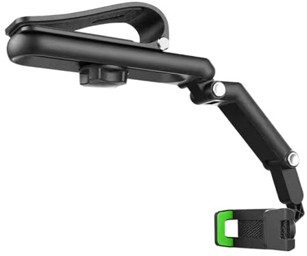 JNNJ Soporte para Movil Coche, Soporte Teléfono para Parasol, Soporte Versátil para Teléfono, Rotación 360 Grados Y Ajuste, Universal Soportes Teléfono, Apto Mayoría De Smartphones(Verde)