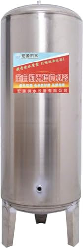 Water tank Stainless steel well pressure tank, Vertical Pressure Well water tower, household Automatic water supply Pressurized Water Storage Tank with Ball Valve for domestic (Size:60L,Color:Regular)