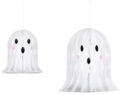 2Pk White Paper Ghost Decorations
