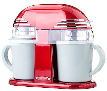 guiling-1986 Heladera Máquina de Helados eléctrica de Doble Cono, máquina de Helados clásica for niños, máquina de Helados automática for el hogar for niños, hogar DIY Maquina de Helado