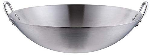 Padella wok professionale grande 34 cm manico in acciaio non rivestito padella multiuso cucina pentole