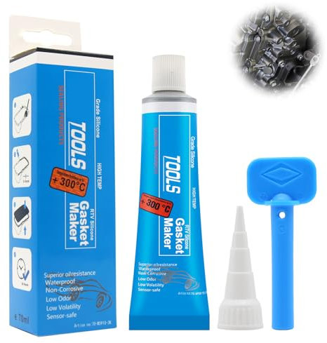 WAWJ® Dichtmasse Motor, Schwarz Auspuff Dichtmasse, Hochtemperatur Silikon Dichtmasse Zylinderkopfdichtung Dichtmittel für Autos Motorräder Reparatur (70 ml)
