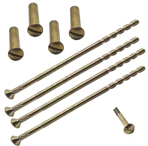 Lot de 4 vis en laiton M4 x 90 mm pour poignée de porte, boutons et autres