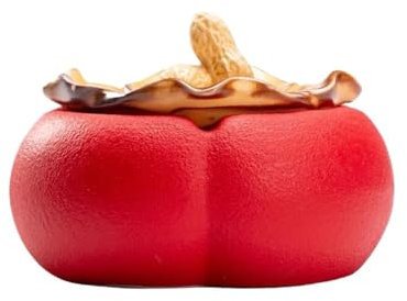 CALQYSH Aschenbecher Persimmon-Form-Aschenbecher, Keramik-Aschenbecher for den Innen- und Außenbereich, Heimbüro-Tischdekoration, Aschenbecher for Raucher, Rot Aschehalter für Raucher