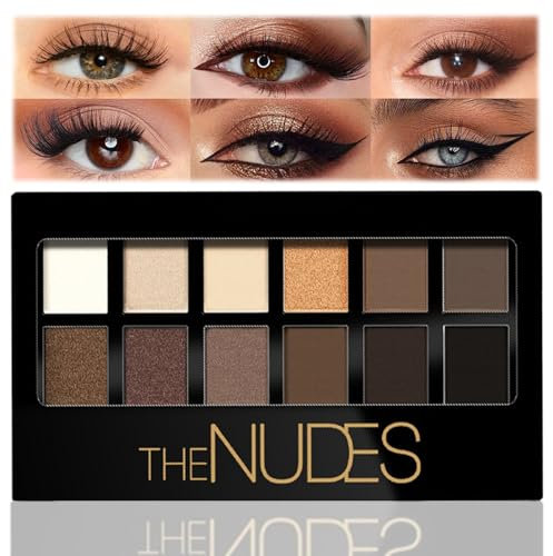 FresFresi Smoky Nude Eyeshadow Palette - Highly Pigmented, Waterproof, Long-lasting Matte & Shimmer Makeup with 12 Brown Shades