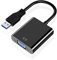 Adaptateur USB vers VGA pour moniteur, VGA vers USB 3.0/2.0, 1080p, câble vidéo multi-affichage, pour ordinateur portable, ordinateur de bureau, PC, moniteur, projecteur, TV (ne prend pas en charge