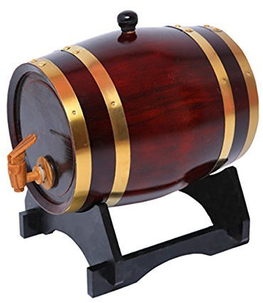 Dispensador de barril de whisky de 5 litros de madera de roble envejecido, decantador de barril de vino para licores, licores, exhibición y almacenamiento retro para el hogar, ideal para mesa de