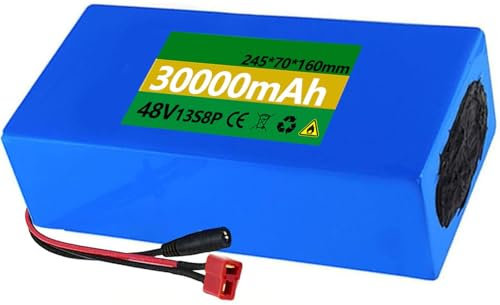 Batería De Litio Ebike 48V 7Ah 10.5Ah 12Ah 15Ah 20Ah 25Ah 30Ah, Batería De Scooter 48V con Cargador Iones De Litio Batería Litio Bicicleta Electrica para 500W 800W 1000W Motor T,48V 15Ah