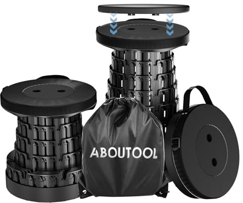 JarryStart Upgraded Collapsible Stool with Removable Cushion & Waterproof Carry Bag - Portable Folding Stool for Adults, Camping, Fishing, Hiking - Lightweight Yet Sturdy Max 400lbs