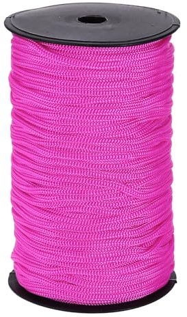 QUARKZMAN 5mm Cuerda De Polipropileno Trenzada, 100m Cuerda De Nylon Cordón Hueco Utilitario para Tendedero, Camping, Senderismo, Exterior, Rojo Rosa