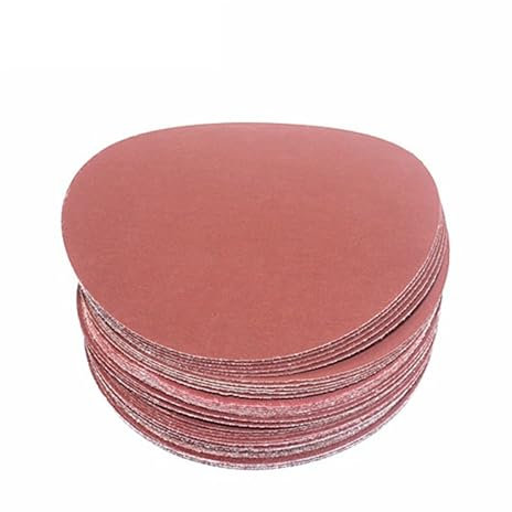 ZHaotn 40 Piezas de Papel de Lija de 180 mm y 7 Pulgadas, Cepillado for lijadora, Papel de Lija Redondo Rojo, Granos 320/400/600/800/1000/1200/1500/2000