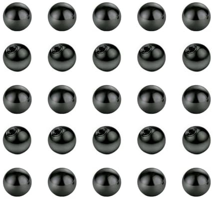 Besyvvin 25er Piercing Kugeln Gold 1.2mm 1.6mm Ersatzkugel Schwarz Schraubkugel 3mm 4mm 6mm 5mm für Piercing Lippe Zunge Bauchnabel Septum