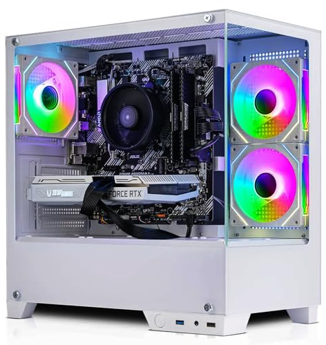 ADMI Gaming PC - AMD Ryzen 5 9600 - NVIDIA RTX 5060 8GB GDDR7-16GB DDR5-1TB NVMe - WIFI - VR Ready - Charger RGB Case (White) - Windows 11