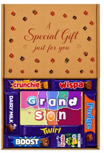 Grandson Chocolate Hamper Gift Box – Letterbox-Friendly Chocolate Gift for Grandson – Birthday Present, Christmas Treat or Thank You Gift for Boys – Chocolate Treat Box for All Occasions