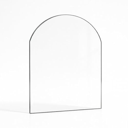 Vitre Franco Belge Bourgogne - Verre Rectangle cintré pour poêle à Bois - 439 x 272 mm (L1 x H1) - 4 mm