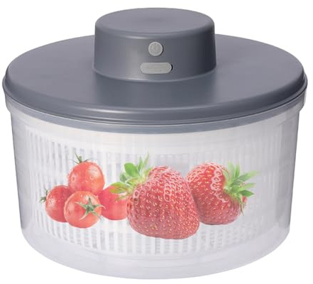 Essoreuse à salade électrique – Capacité rapide pour séchoir à légumes sans BPA, grand bol amovible, bouton pression facile | Outil de cuisine pour laitue verte, fruits