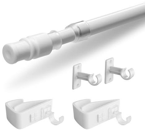 Rollina Scheibengardinenstange 55-85cm | Set mit Gardinenstangenhaltern