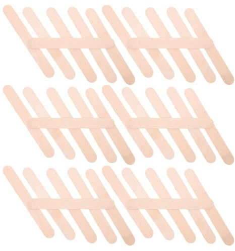 DECORNIJIA 100 pièces Bâtonnets Bois Naturels Jumbo pour Loisirs Créatifs DIY Bâtons Bruts Non Finition pour Peinture Étiquettes Plantes et Cuillères Dégustation Bâtons Artisanaux Bois
