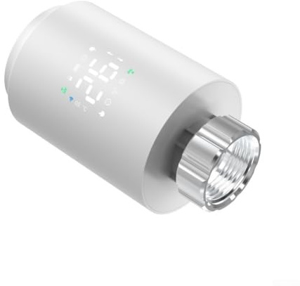 Valvola termostatica per termosifone, termostato programmabile con controllo tramite app, programma settimanale, blocco bambini, per sistema di riscaldamento domestico (bianco)