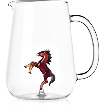 Ichendorf Milano Brocca Cavallo, Collezione Animal Farm, 170 cl, Vetro Borosilicato, Fatto a Mano