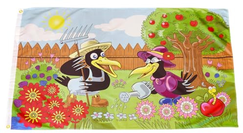 Fahne Flagge Raben Gärtner Gärtnerpaar - 90 x 150 cm