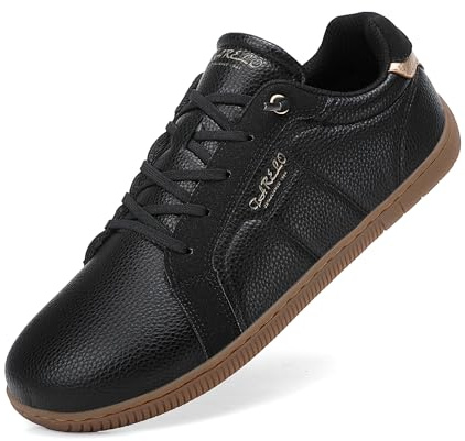TARELO Zapatillas Barefoot Mujer Pies Anchos Dedos Calzado Zapatos Deportivas Minimalistas Casual Ligeras Talla 36-41(B Negro, 39)