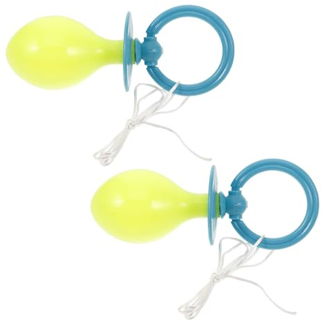 Operitacx 2pcs Oversized Jumbo Pacifier for Adults, Large Plastic Reusable Pacifier Prop, Funny Costume Accessory for Halloween and Themed Events, Blue Party Decoration