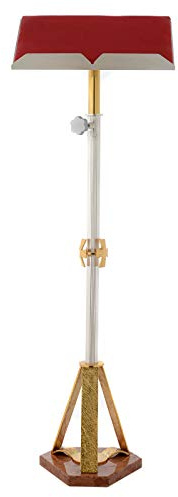 Holyart Stem Lectern with Marble Base in Brass with Crosses